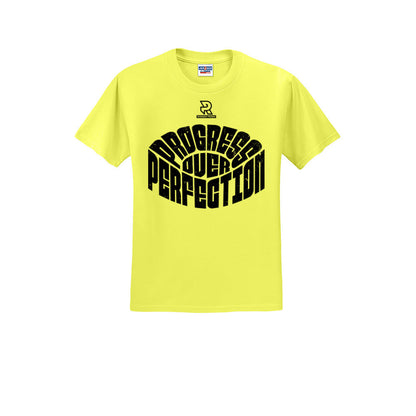 PROGRESS OVER PERFECTION (Black) - Short Sleeve 50/50 Tee