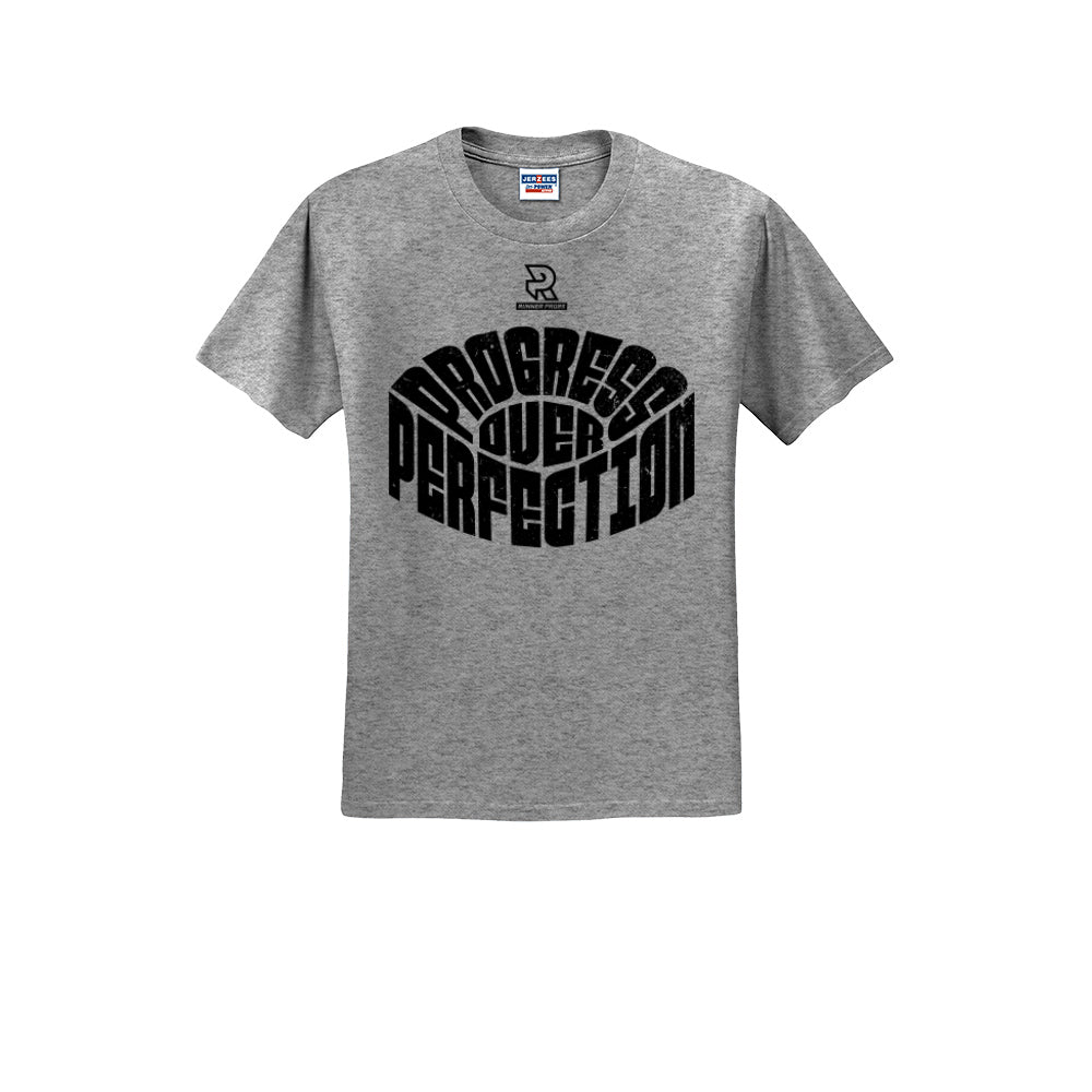 PROGRESS OVER PERFECTION (Black) - Short Sleeve Cotton Tee