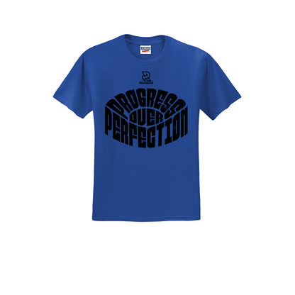 PROGRESS OVER PERFECTION (Black) - Short Sleeve Cotton Tee