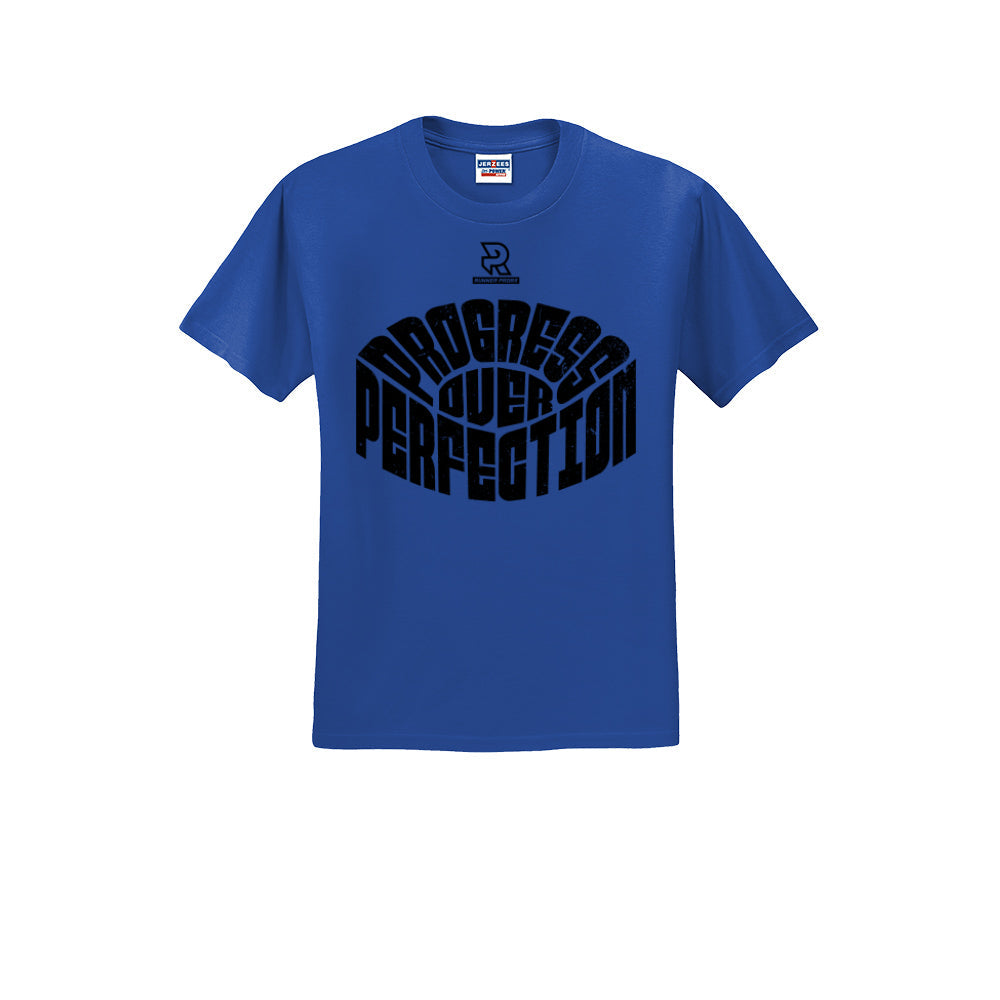 PROGRESS OVER PERFECTION (Black) - Short Sleeve 50/50 Tee