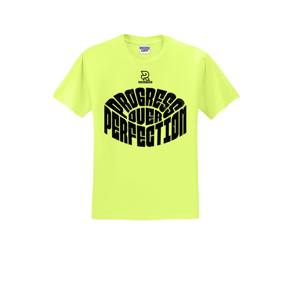 PROGRESS OVER PERFECTION (Black) - Short Sleeve Cotton Tee