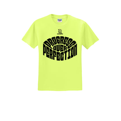 PROGRESS OVER PERFECTION (Black) - Short Sleeve Cotton Tee