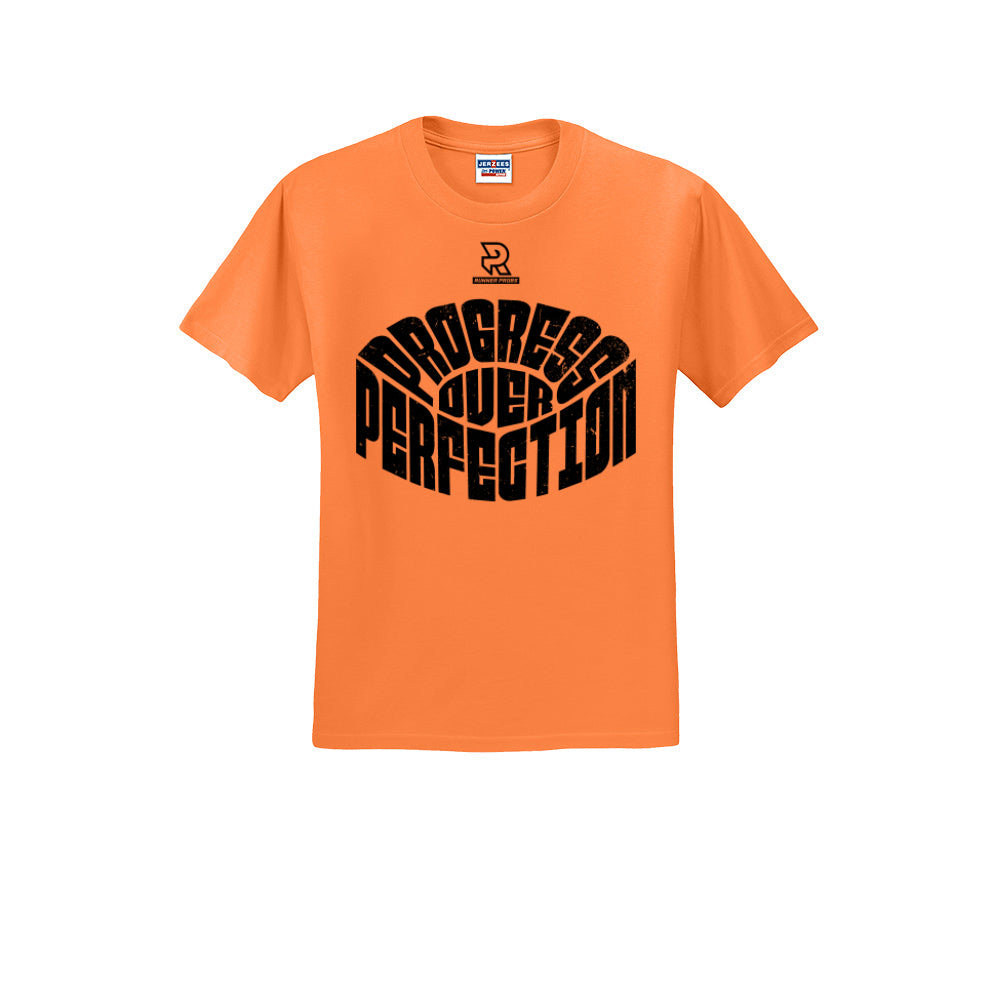PROGRESS OVER PERFECTION (Black) - Short Sleeve Cotton Tee