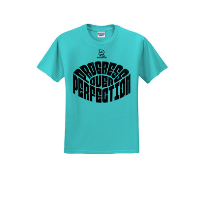 PROGRESS OVER PERFECTION (Black) - Short Sleeve 50/50 Tee