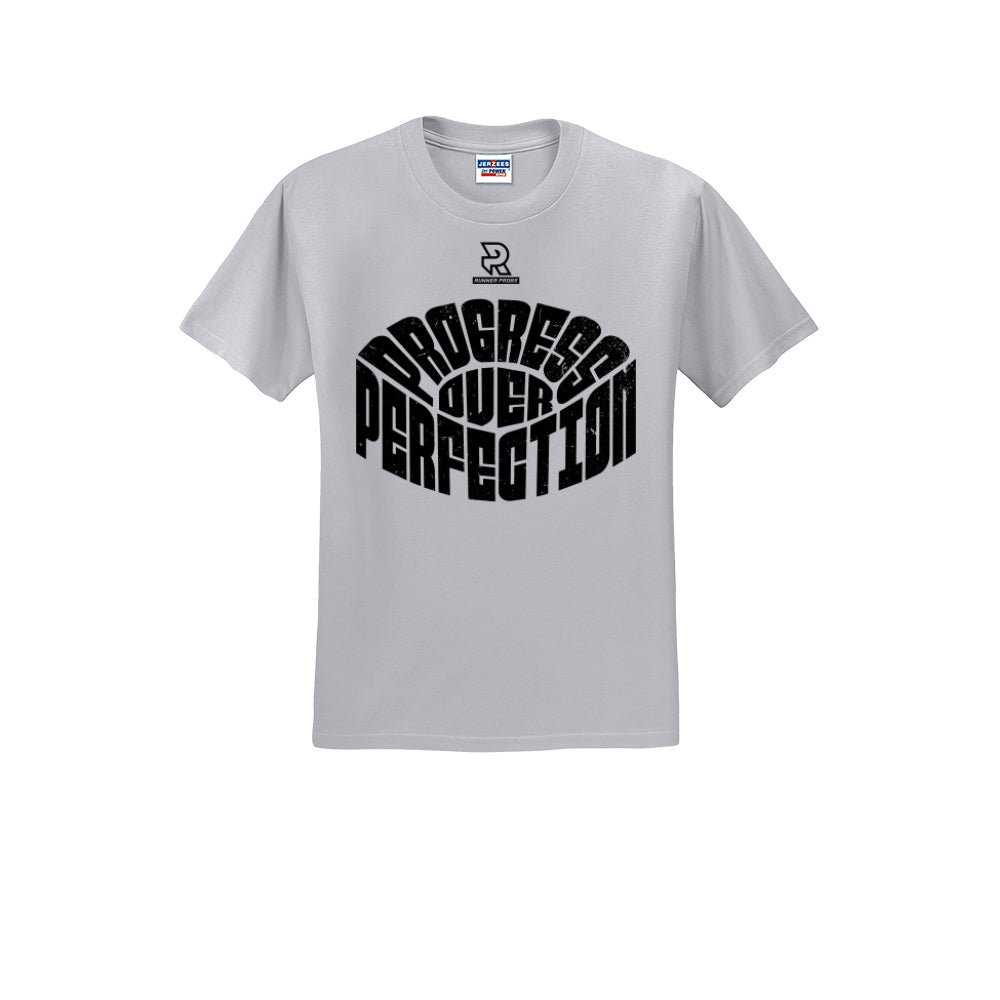 PROGRESS OVER PERFECTION (Black) - Short Sleeve Cotton Tee