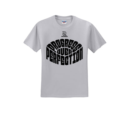 PROGRESS OVER PERFECTION (Black) - Short Sleeve Cotton Tee
