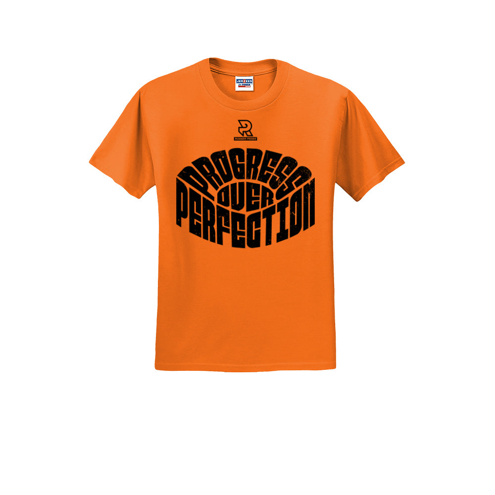 PROGRESS OVER PERFECTION (Black) - Short Sleeve Cotton Tee