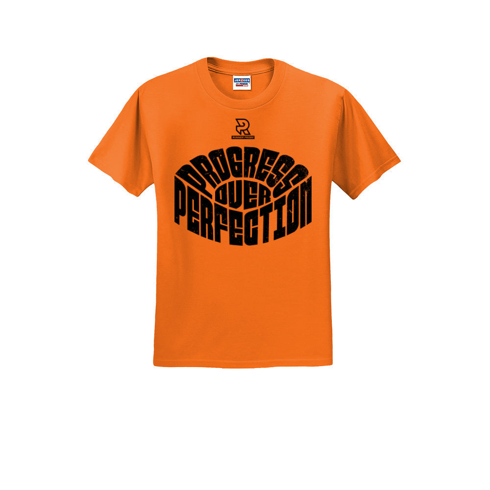 PROGRESS OVER PERFECTION (Black) - Short Sleeve 50/50 Tee