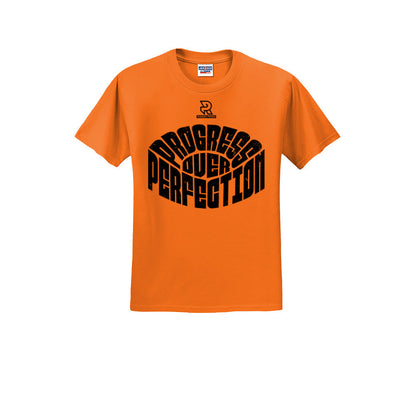 PROGRESS OVER PERFECTION (Black) - Short Sleeve 50/50 Tee
