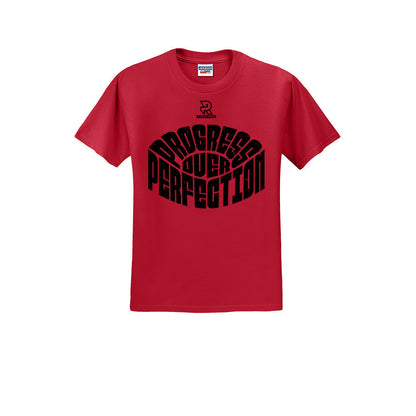 PROGRESS OVER PERFECTION (Black) - Short Sleeve 50/50 Tee