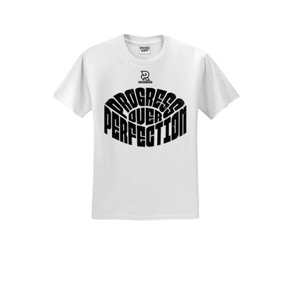 PROGRESS OVER PERFECTION (Black) - Short Sleeve 50/50 Tee