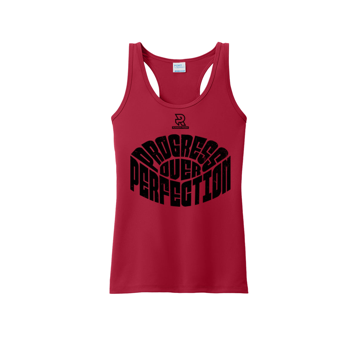 PROGRESS OVER PERFECTION (Black) - Womens Performance Tank
