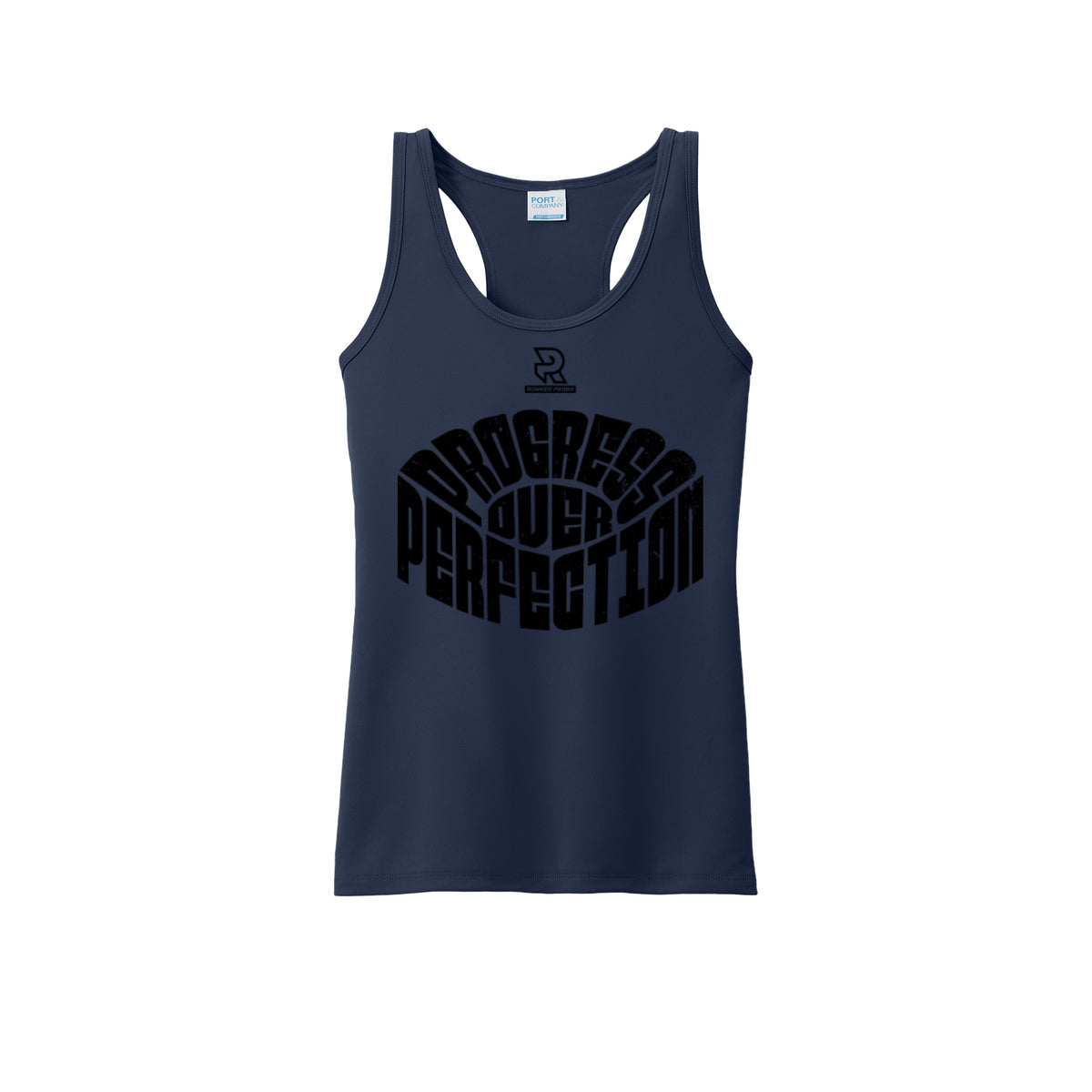 PROGRESS OVER PERFECTION (Black) - Womens Performance Tank