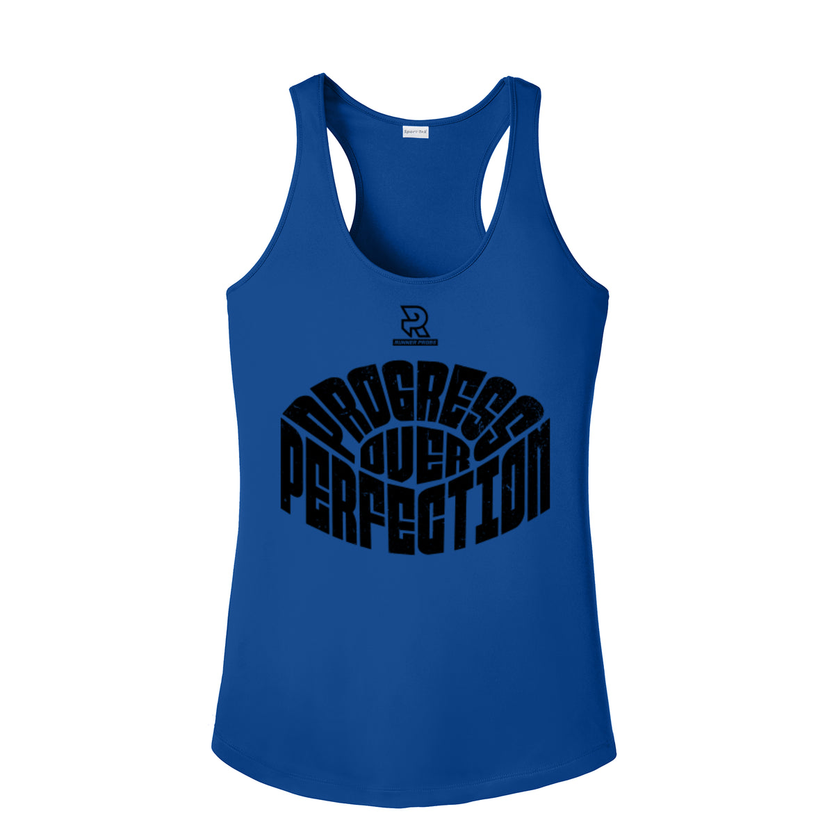 PROGRESS OVER PERFECTION (Black) - Womens Competitor Racerback Tank