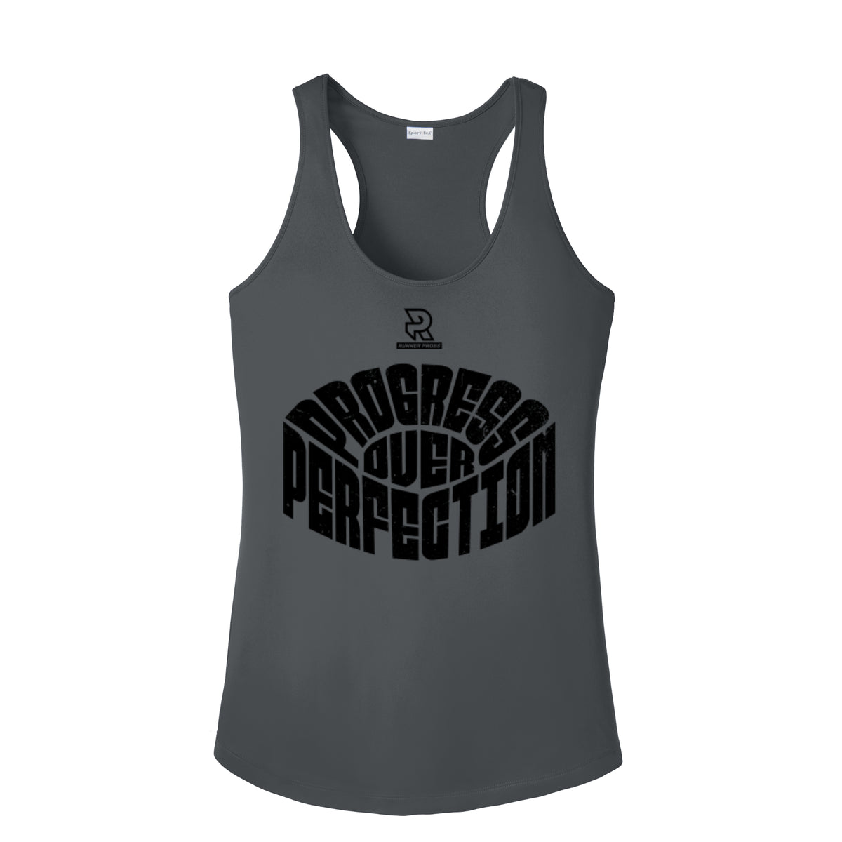 PROGRESS OVER PERFECTION (Black) - Womens Competitor Racerback Tank
