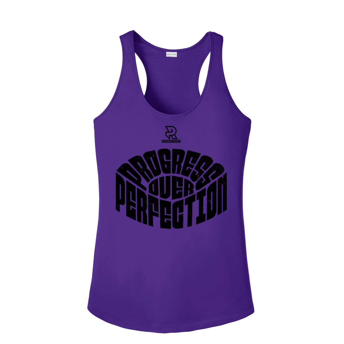 PROGRESS OVER PERFECTION (Black) - Womens Competitor Racerback Tank