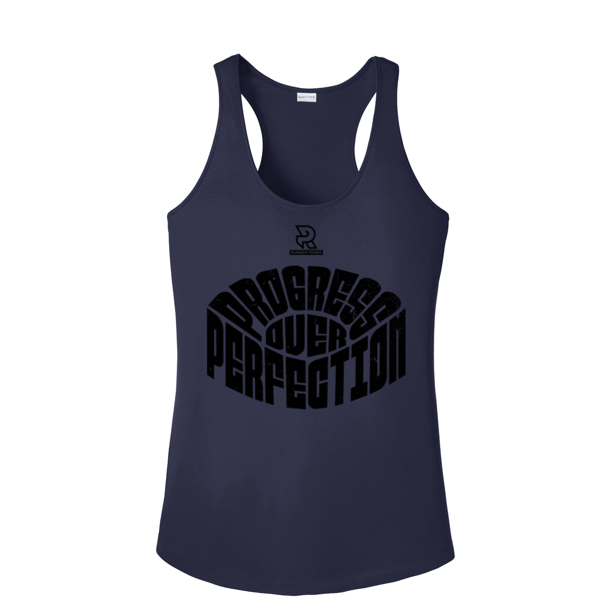 PROGRESS OVER PERFECTION (Black) - Womens Competitor Racerback Tank