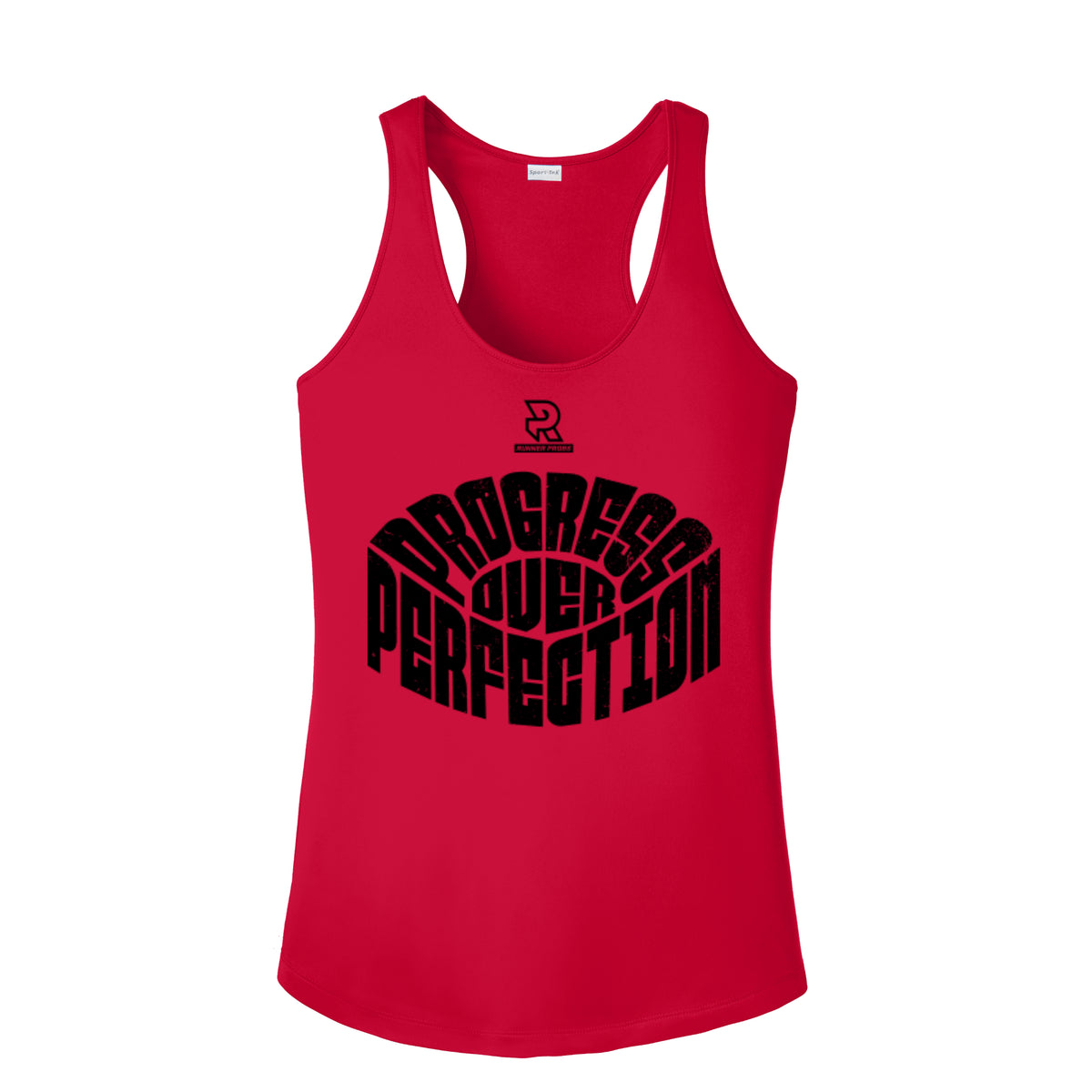 PROGRESS OVER PERFECTION (Black) - Womens Competitor Racerback Tank
