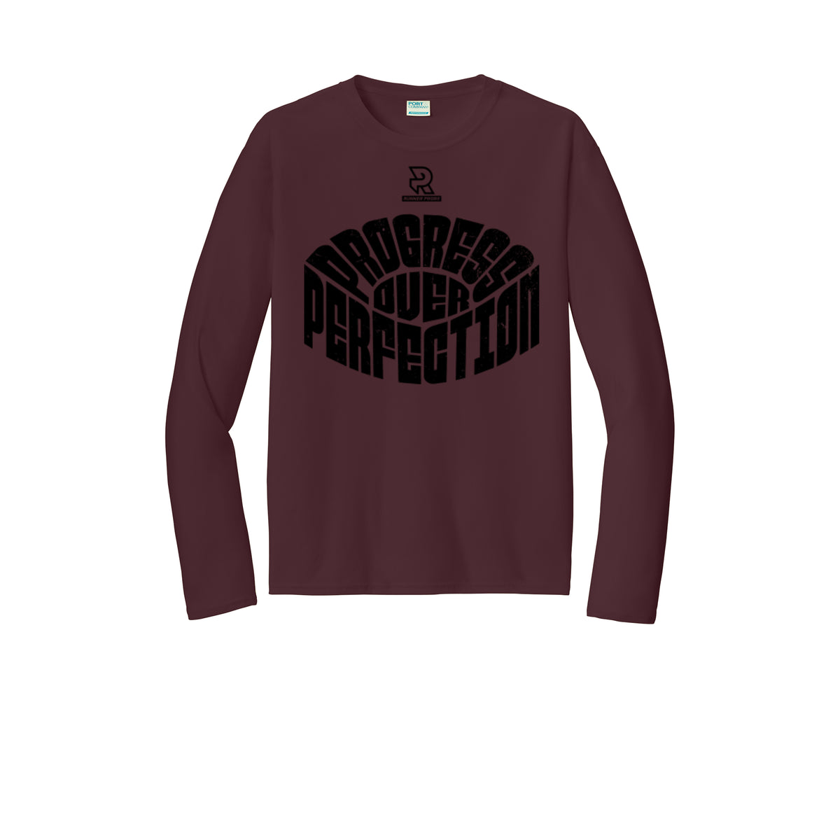 PROGRESS OVER PERFECTION (Black) - Long Sleeve Performance Tee