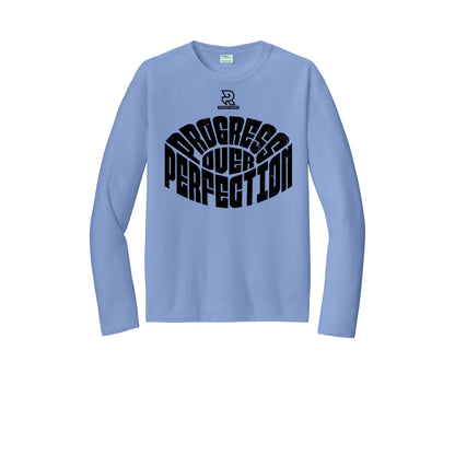 PROGRESS OVER PERFECTION (Black) - Long Sleeve Performance Tee
