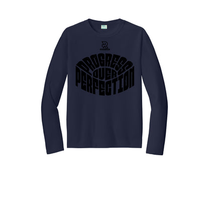 PROGRESS OVER PERFECTION (Black) - Long Sleeve Performance Tee