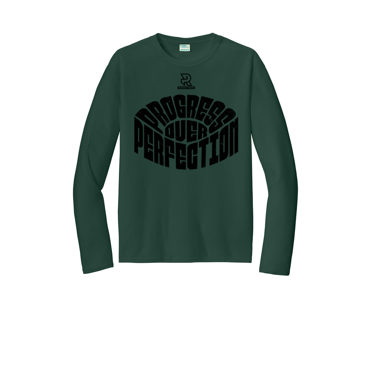 PROGRESS OVER PERFECTION (Black) - Long Sleeve Performance Tee