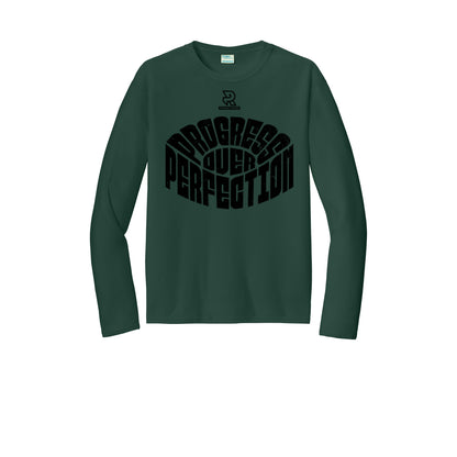 PROGRESS OVER PERFECTION (Black) - Long Sleeve Performance Tee