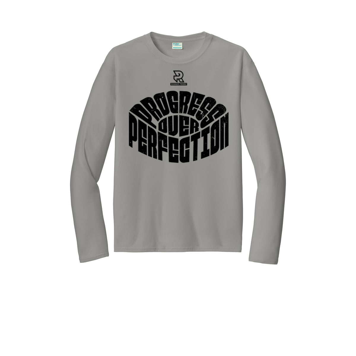 PROGRESS OVER PERFECTION (Black) - Long Sleeve Performance Tee