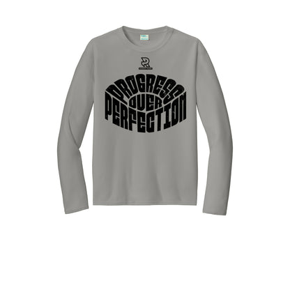 PROGRESS OVER PERFECTION (Black) - Long Sleeve Performance Tee