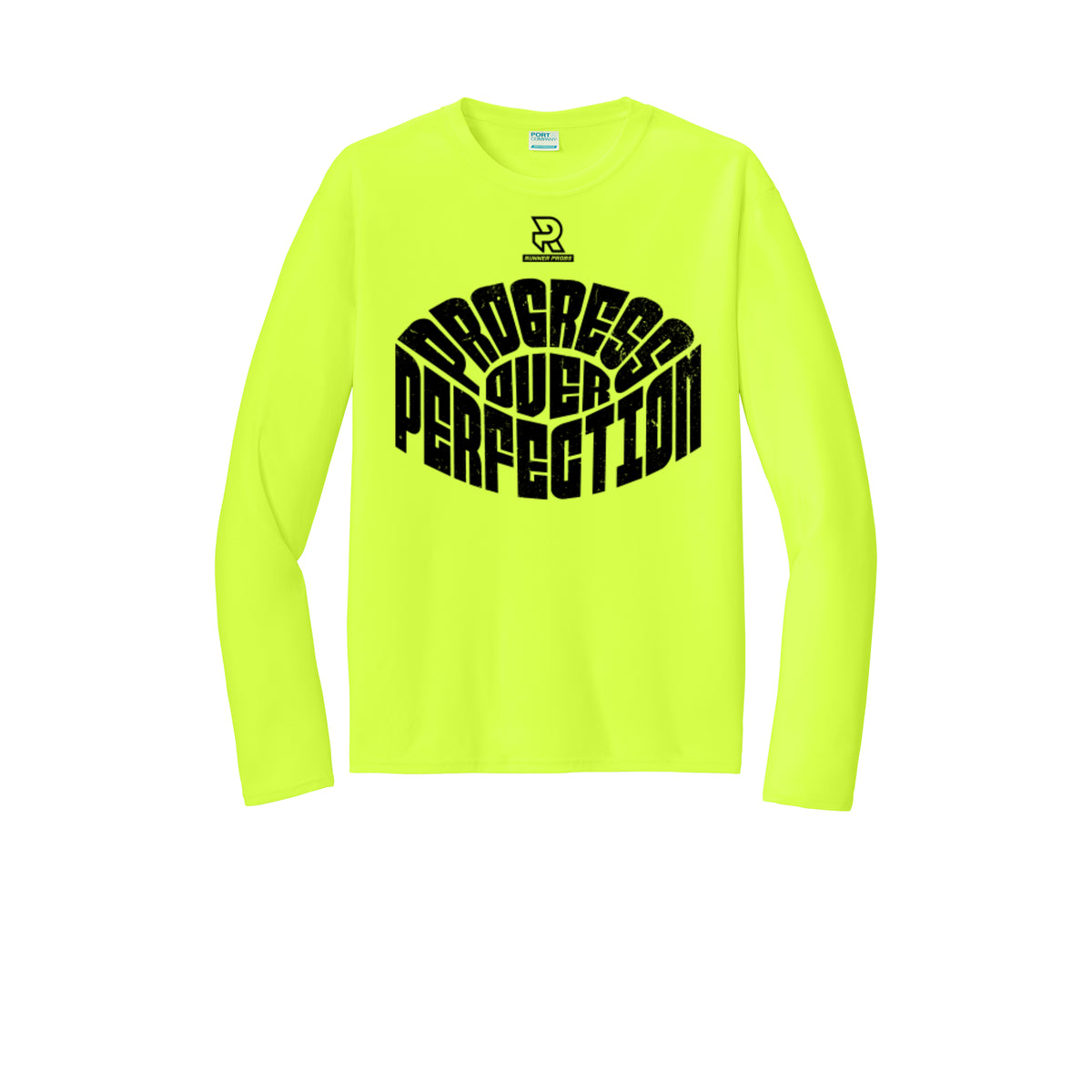 PROGRESS OVER PERFECTION (Black) - Long Sleeve Performance Tee