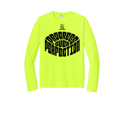 PROGRESS OVER PERFECTION (Black) - Long Sleeve Performance Tee