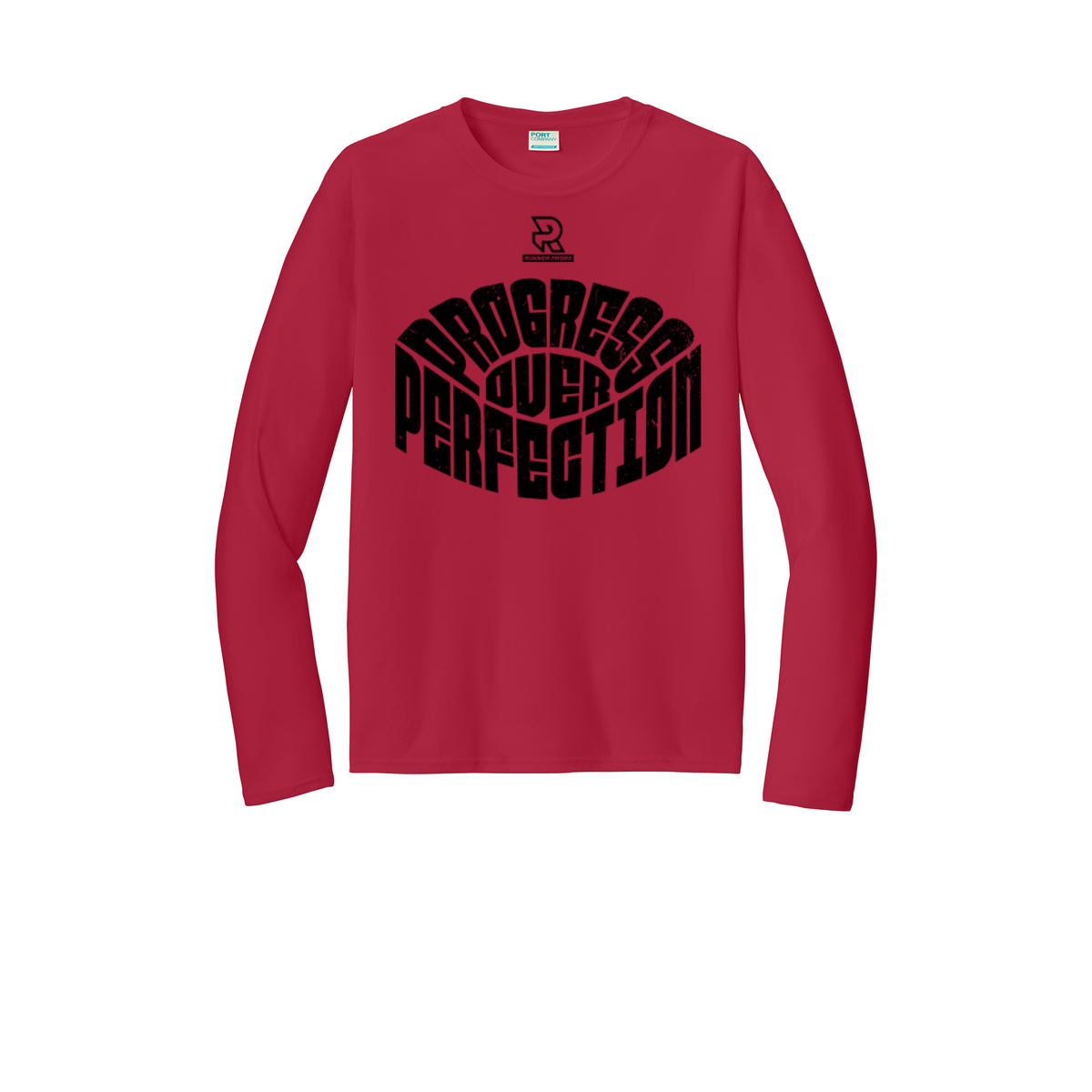 PROGRESS OVER PERFECTION (Black) - Long Sleeve Performance Tee