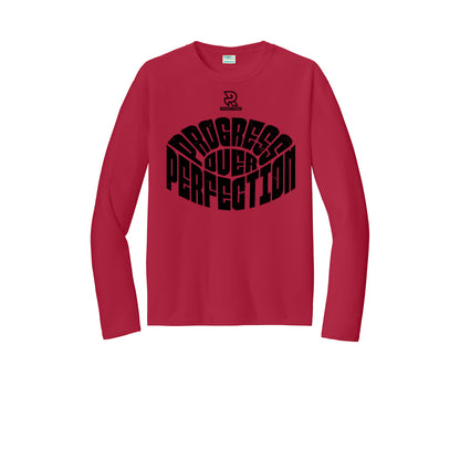 PROGRESS OVER PERFECTION (Black) - Long Sleeve Performance Tee