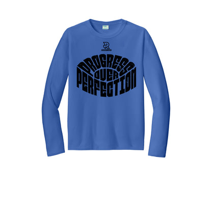 PROGRESS OVER PERFECTION (Black) - Long Sleeve Performance Tee