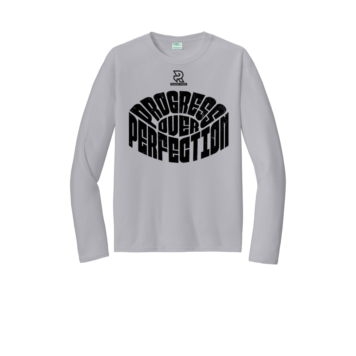 PROGRESS OVER PERFECTION (Black) - Long Sleeve Performance Tee