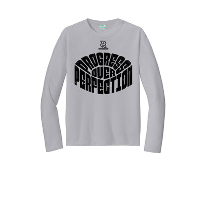 PROGRESS OVER PERFECTION (Black) - Long Sleeve Performance Tee