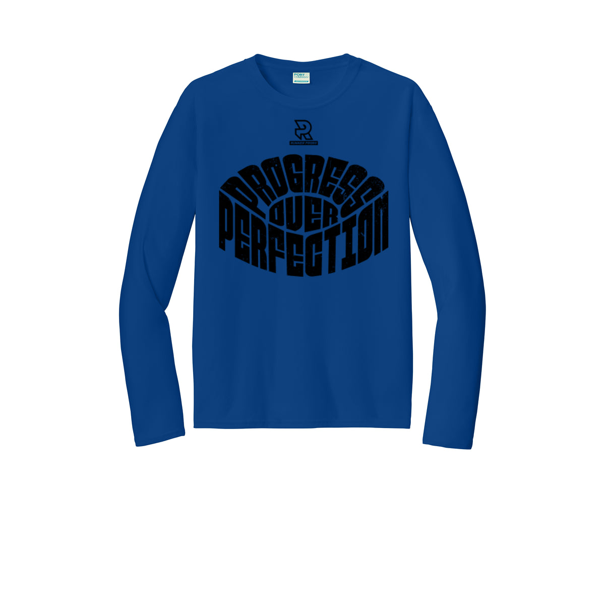 PROGRESS OVER PERFECTION (Black) - Long Sleeve Performance Tee