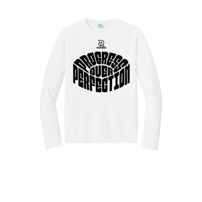 PROGRESS OVER PERFECTION (Black) - Long Sleeve Performance Tee