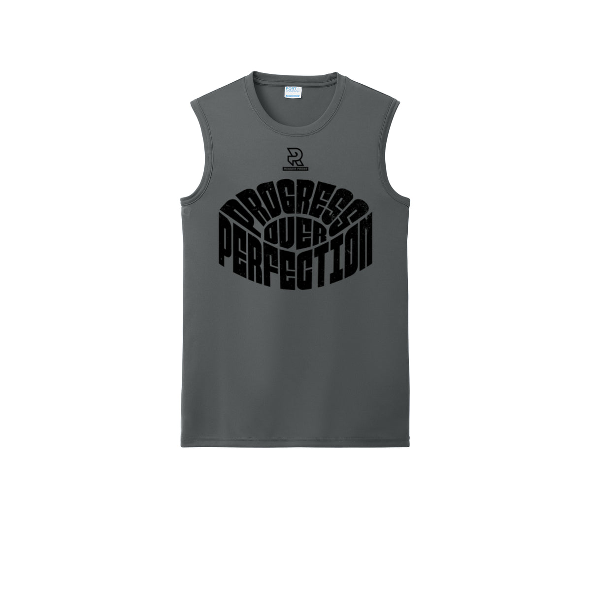 PROGRESS OVER PERFECTION (Black) - Sleeveless Performance Tee