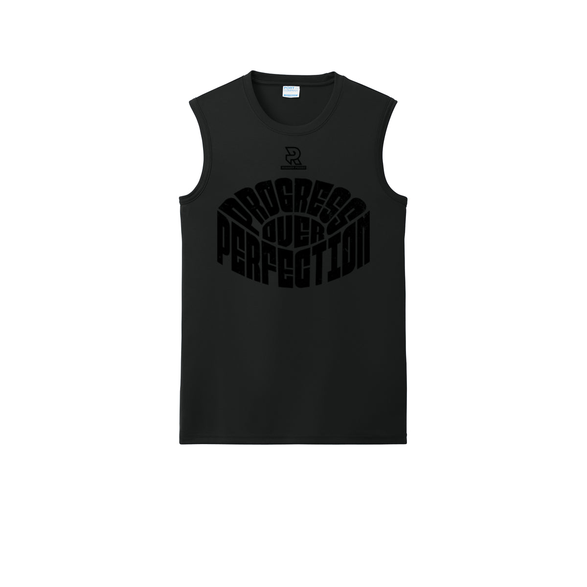 PROGRESS OVER PERFECTION (Black) - Sleeveless Performance Tee