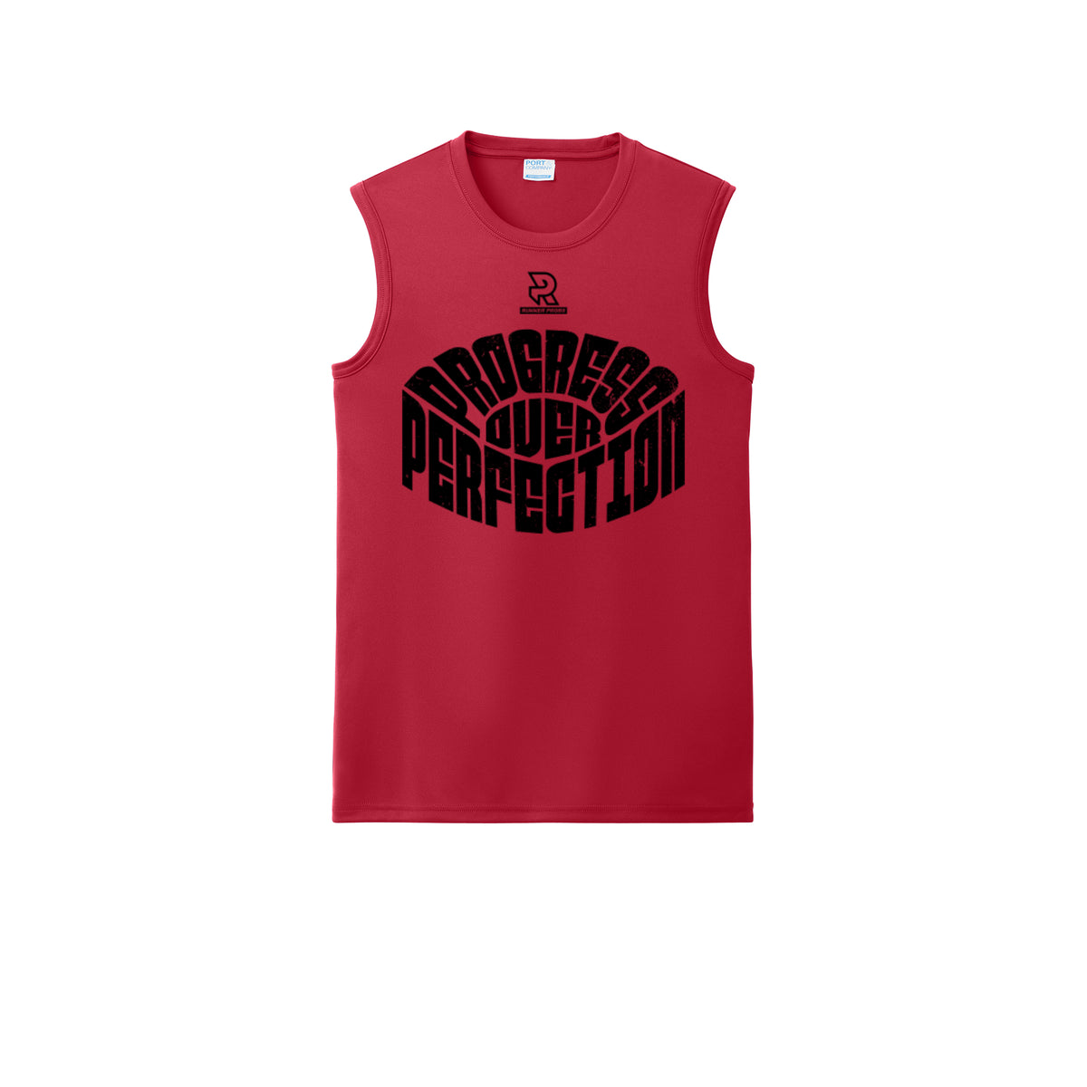 PROGRESS OVER PERFECTION (Black) - Sleeveless Performance Tee
