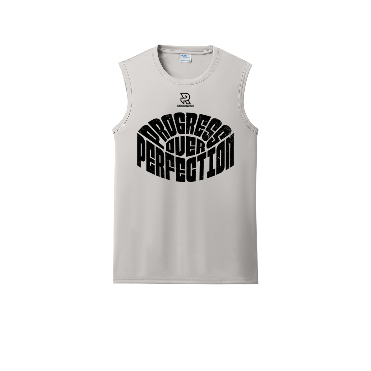 PROGRESS OVER PERFECTION (Black) - Sleeveless Performance Tee
