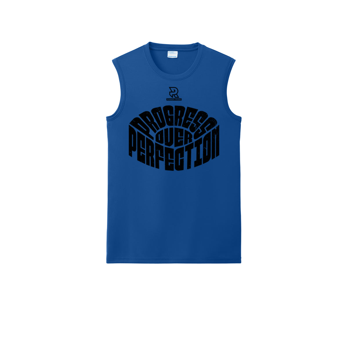 PROGRESS OVER PERFECTION (Black) - Sleeveless Performance Tee