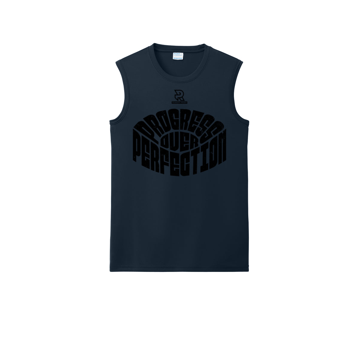 PROGRESS OVER PERFECTION (Black) - Sleeveless Performance Tee