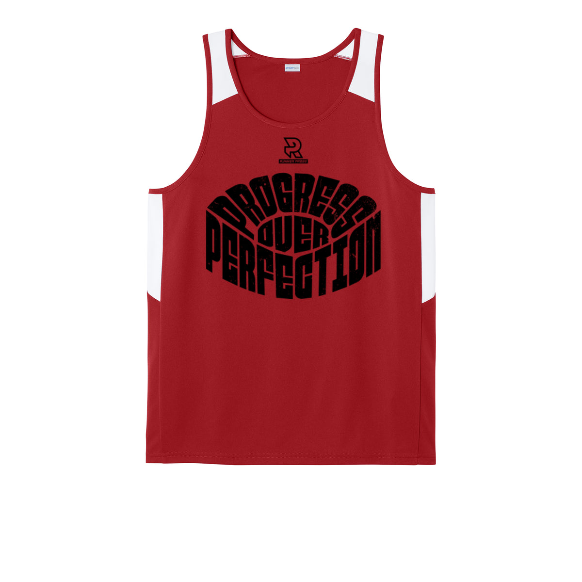 PROGRESS OVER PERFECTION (Black) - Mens Club Track Tank