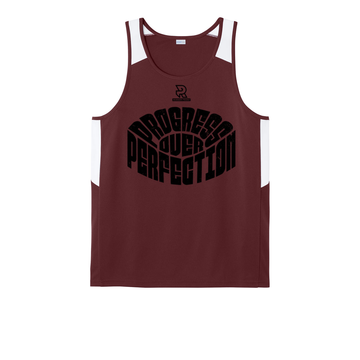 PROGRESS OVER PERFECTION (Black) - Mens Club Track Tank