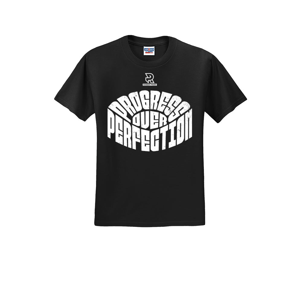 PROGRESS OVER PERFECTION (White) - Short Sleeve 50/50 Tee