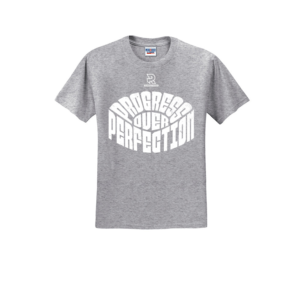 PROGRESS OVER PERFECTION (White) - Short Sleeve 50/50 Tee