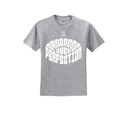 PROGRESS OVER PERFECTION (White) - Short Sleeve 50/50 Tee