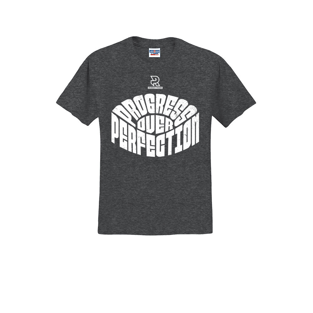 PROGRESS OVER PERFECTION (White) - Short Sleeve 50/50 Tee